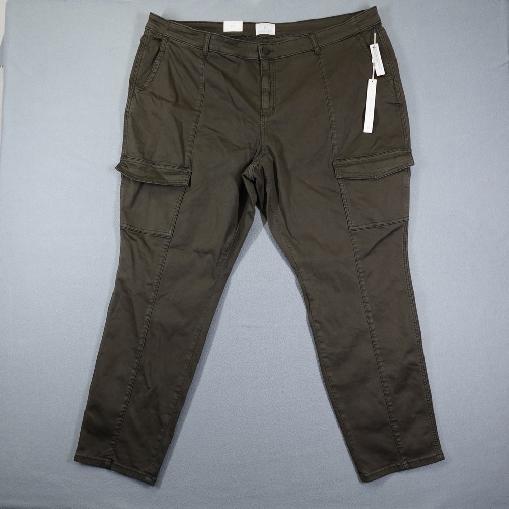 Caslon Cargo Pants Womens 24W Olive Green Skinny Utility Stretch Casual Trousers